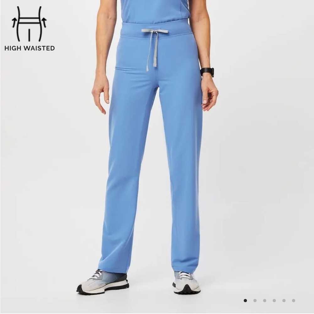 Figs Ceil Blue High Waisted Livingston Basic Scrub Pants